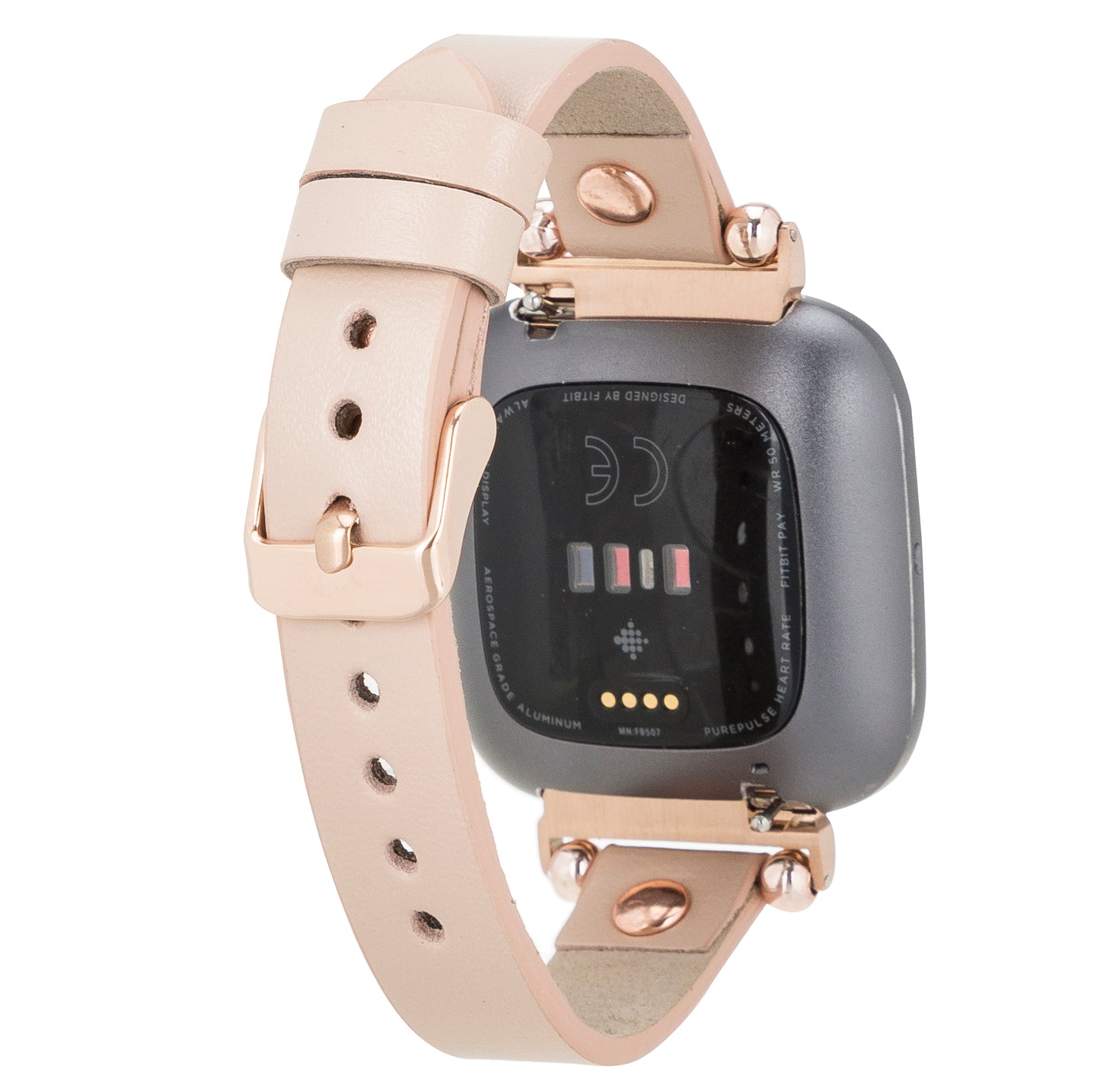 Ferro Leather Apple Watch Band with Rose Gold Trok