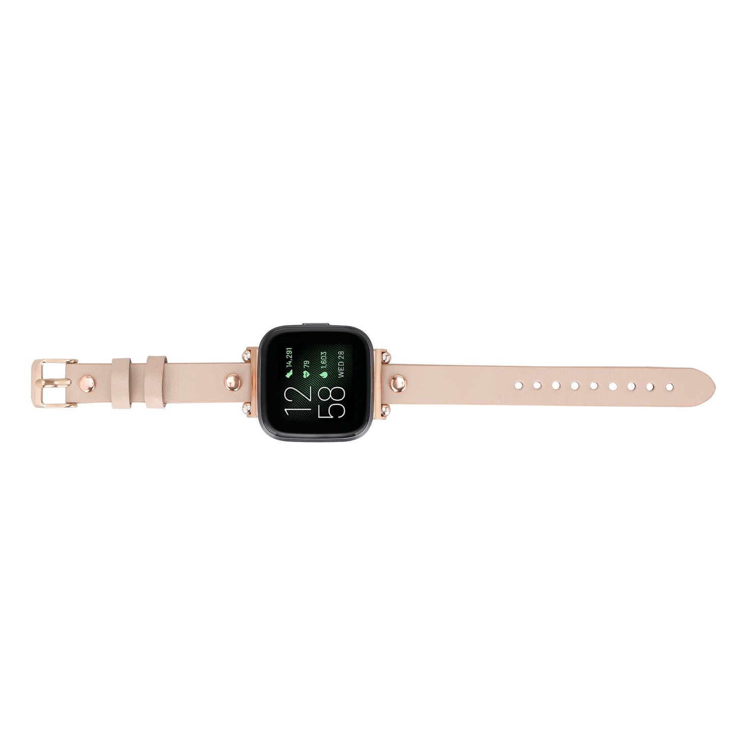 Ferro Leather Apple Watch Band with Rose Gold Trok