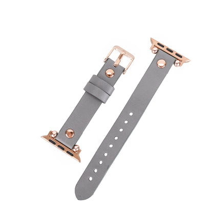 Ferro Leather Apple Watch Band with Rose Gold Trok