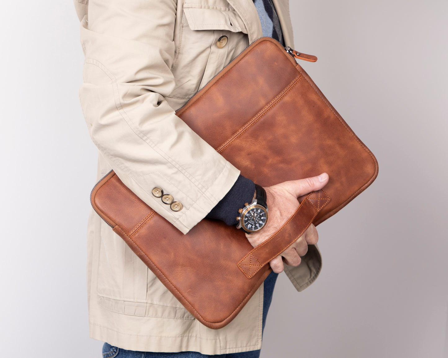 Awe Slim Leather Laptop / Tablet Bag
