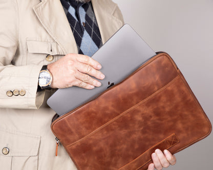 Awe Slim Leather Laptop / Tablet Bag