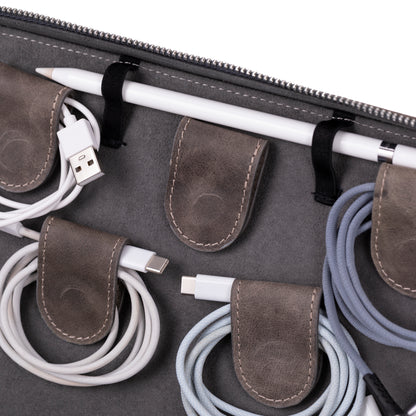 Orbex Leather Travel Cable Organizer