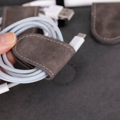 Orbex Leather Travel Cable Organizer