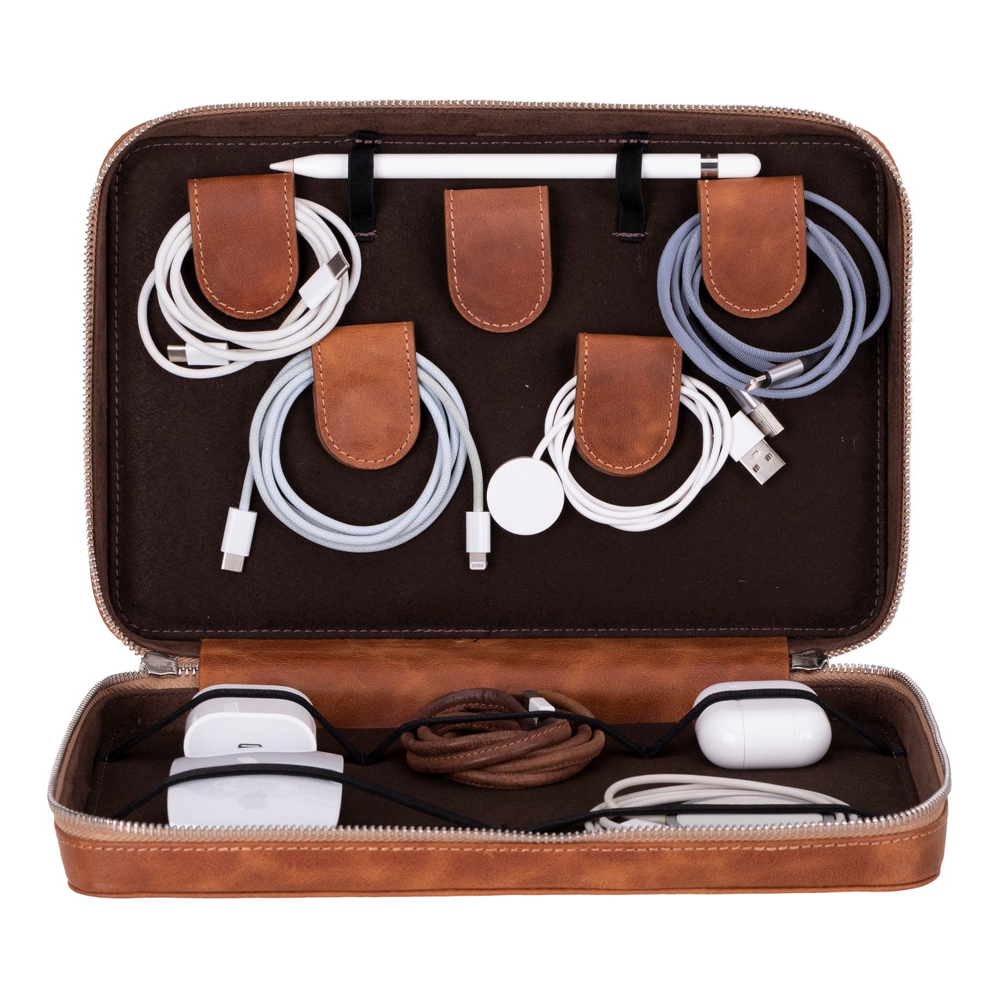 Orbex Leather Travel Cable Organizer