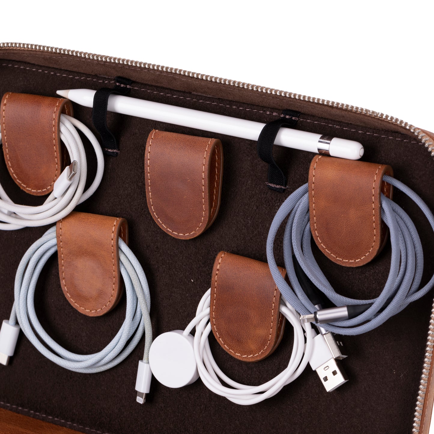 Orbex Leather Travel Cable Organizer