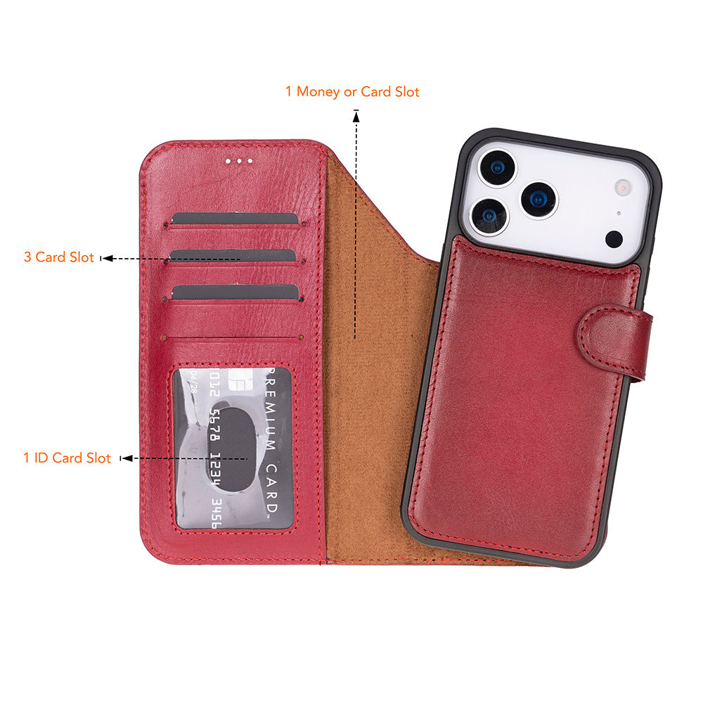 Magic iPhone 17 Pro Max Leather Detachable Wallet Case