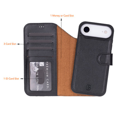 Magic iPhone 17 Air Detachable Leather Wallet Case