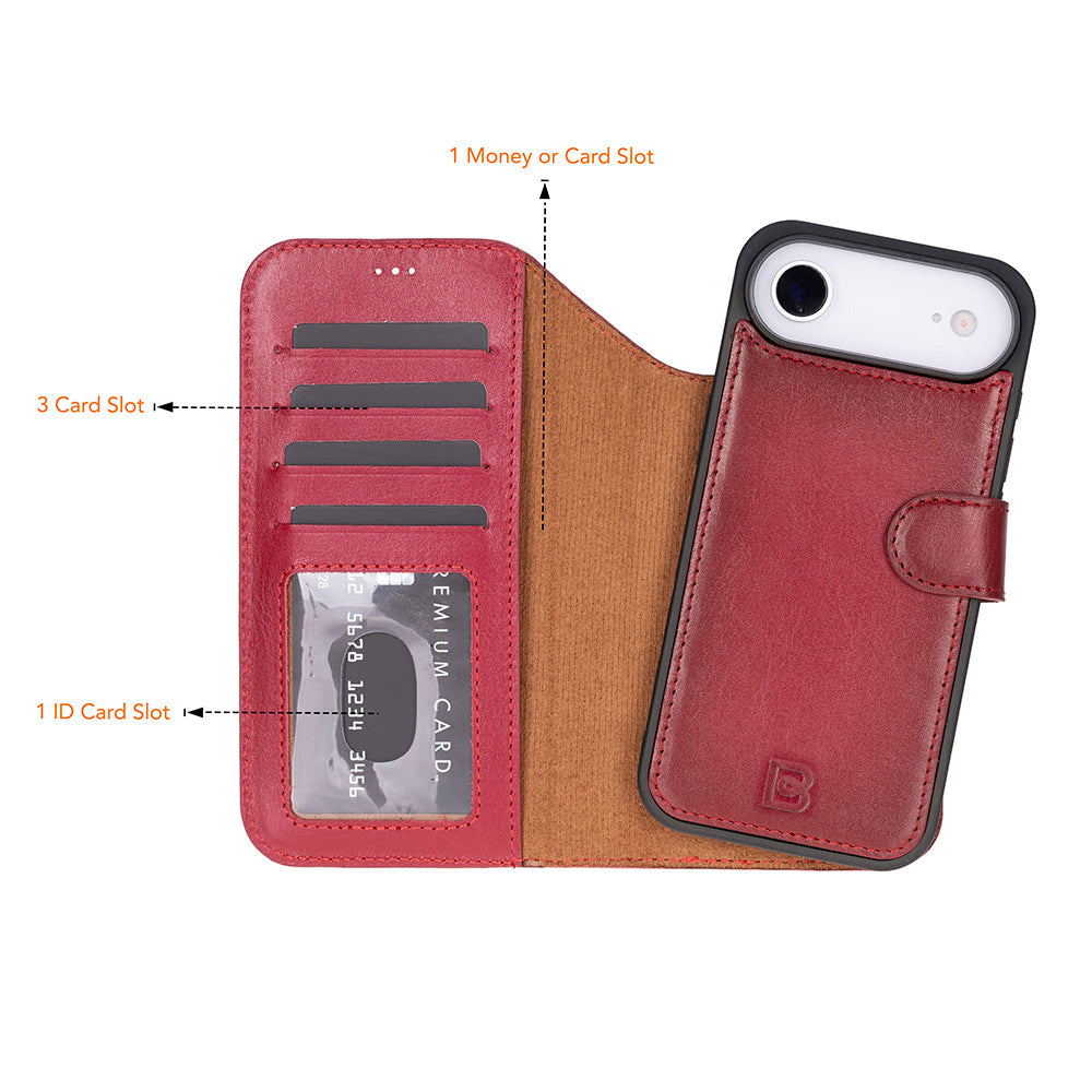 Magic iPhone 17 Air Detachable Leather Wallet Case