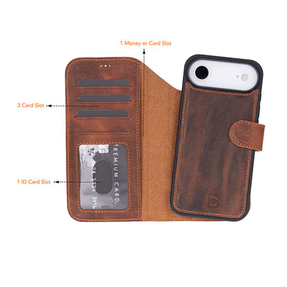 Magic iPhone 17 Air Detachable Leather Wallet Case