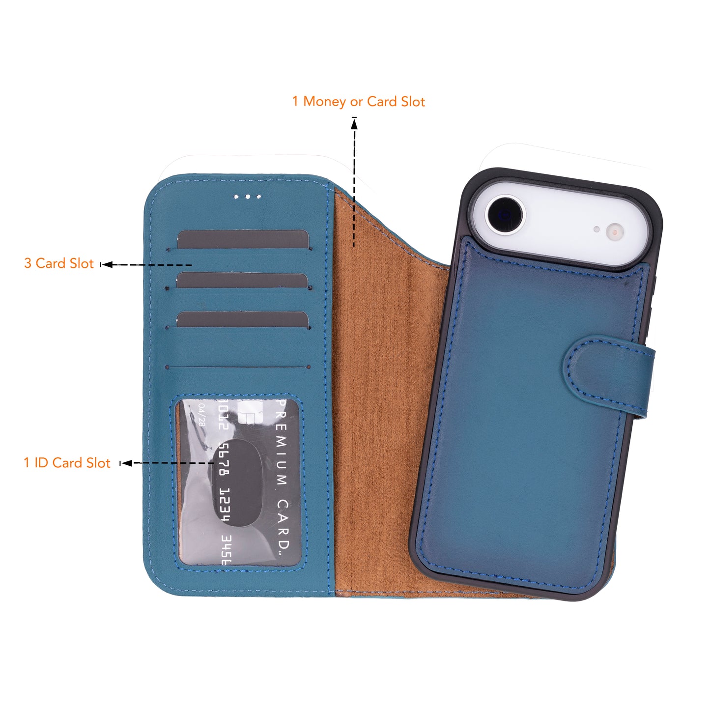 Magic iPhone 17 Air Detachable Leather Wallet Case
