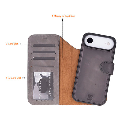 Magic iPhone 17 Air Detachable Leather Wallet Case