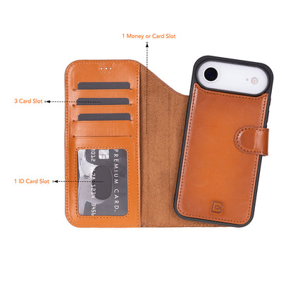 Magic iPhone 17 Air Detachable Leather Wallet Case