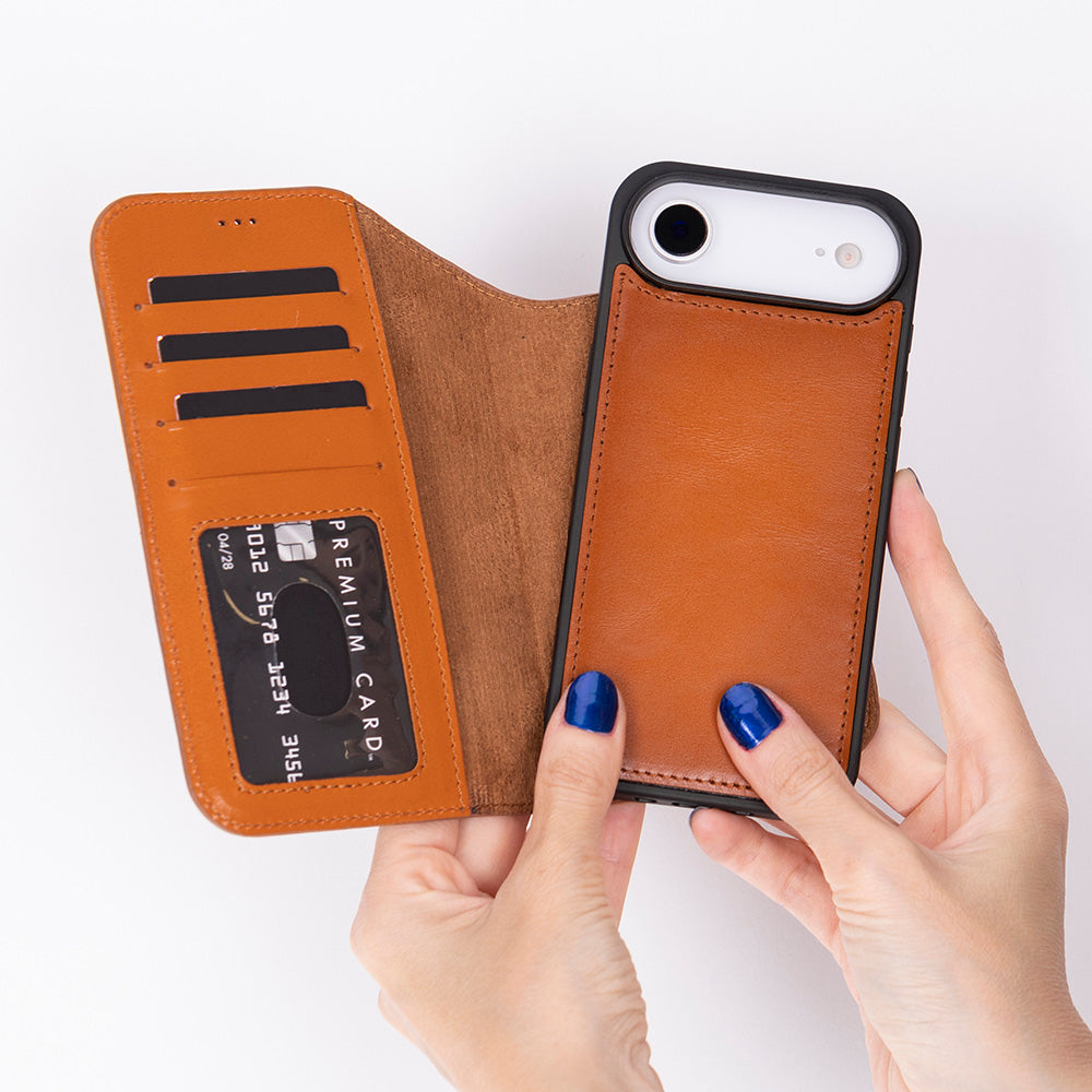 Magic iPhone 17 Air Detachable Leather Wallet Case