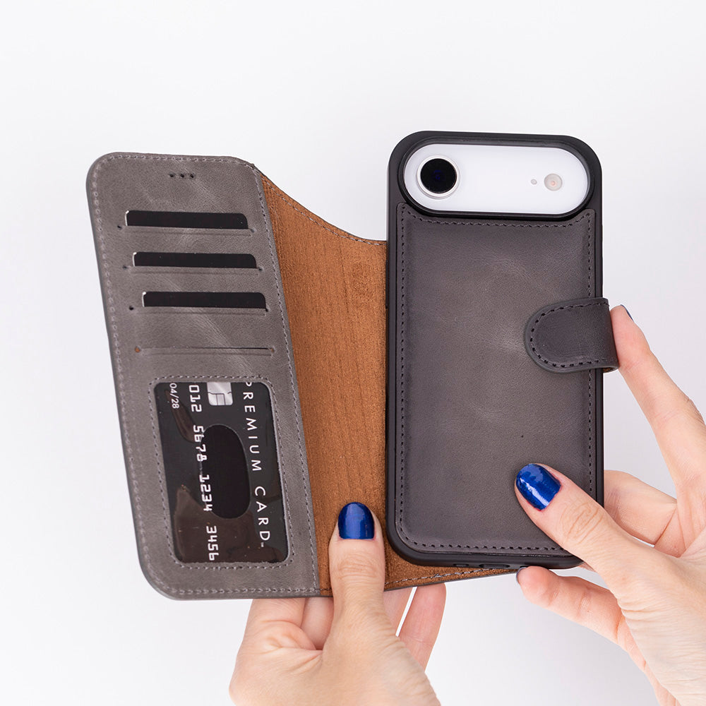 Magic iPhone 17 Air Detachable Leather Wallet Case