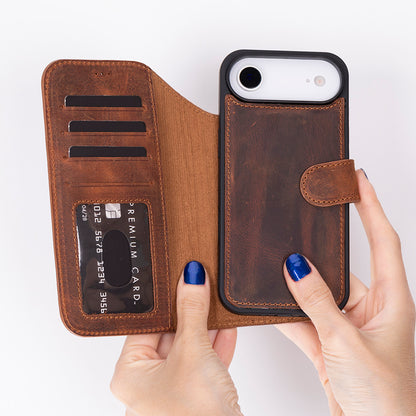 Magic iPhone 17 Air Detachable Leather Wallet Case