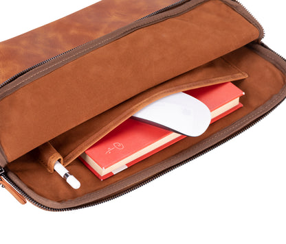 Awe Slim Leather Laptop / Tablet Bag