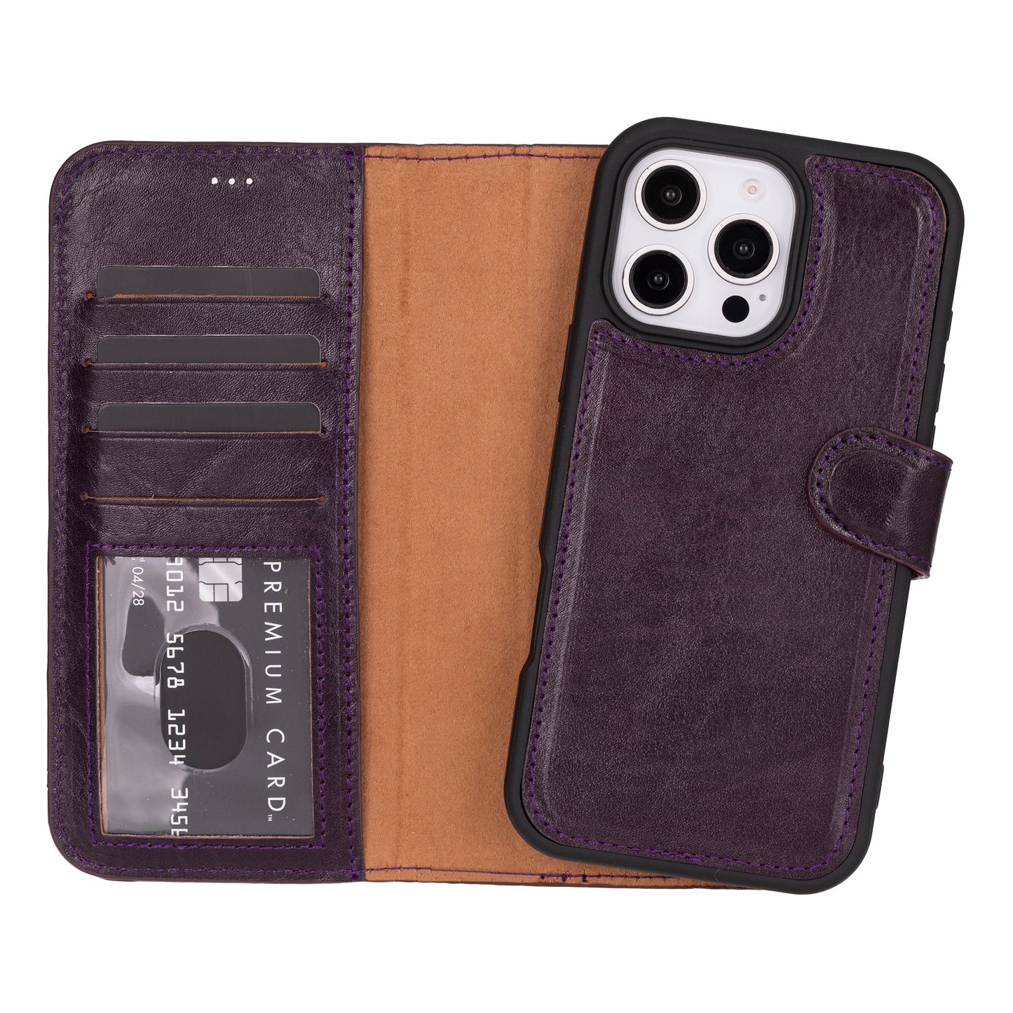 Magic iPhone 16 Pro Max Leather Detachable Wallet Case