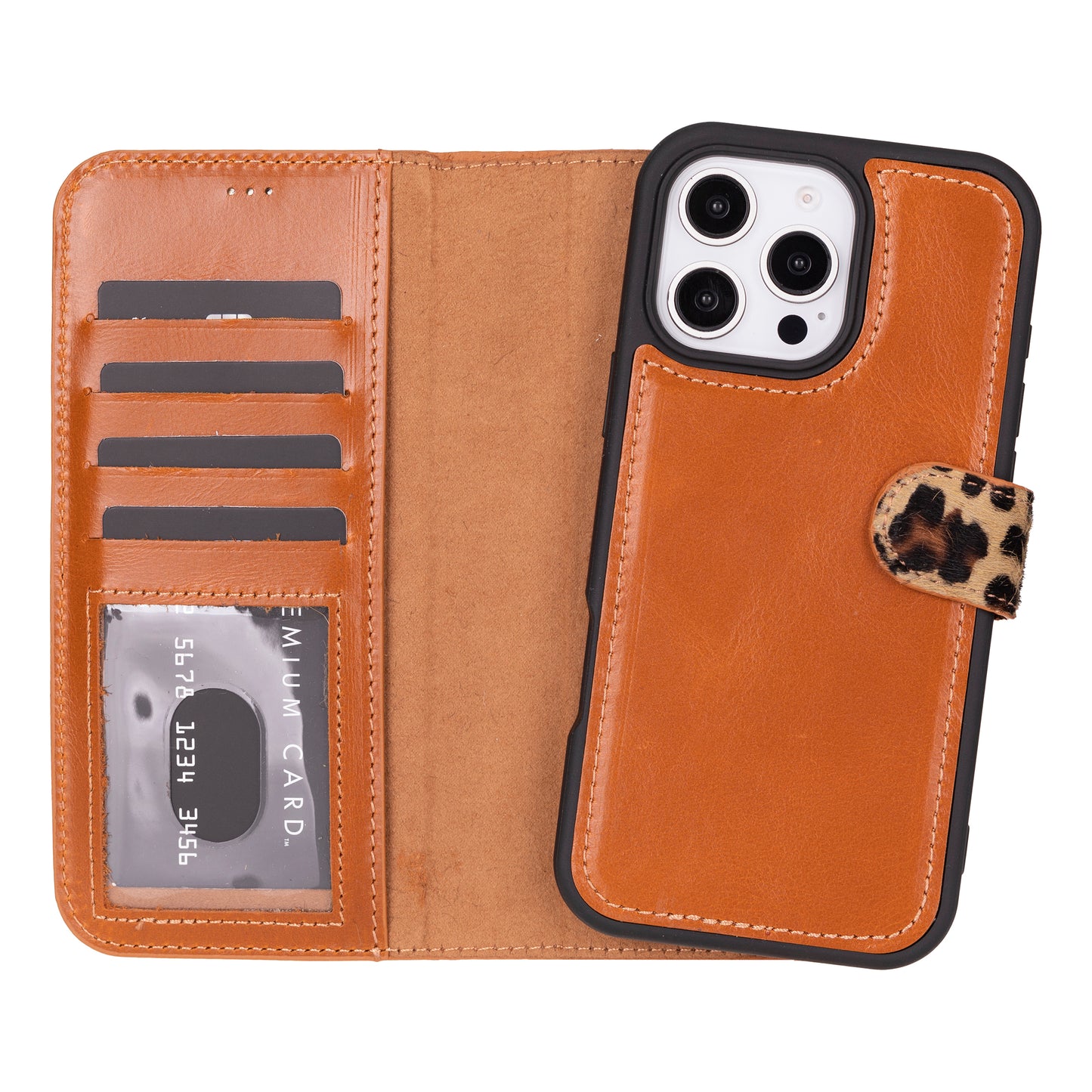 Magic iPhone 16 Pro Max Leather Detachable Wallet Case