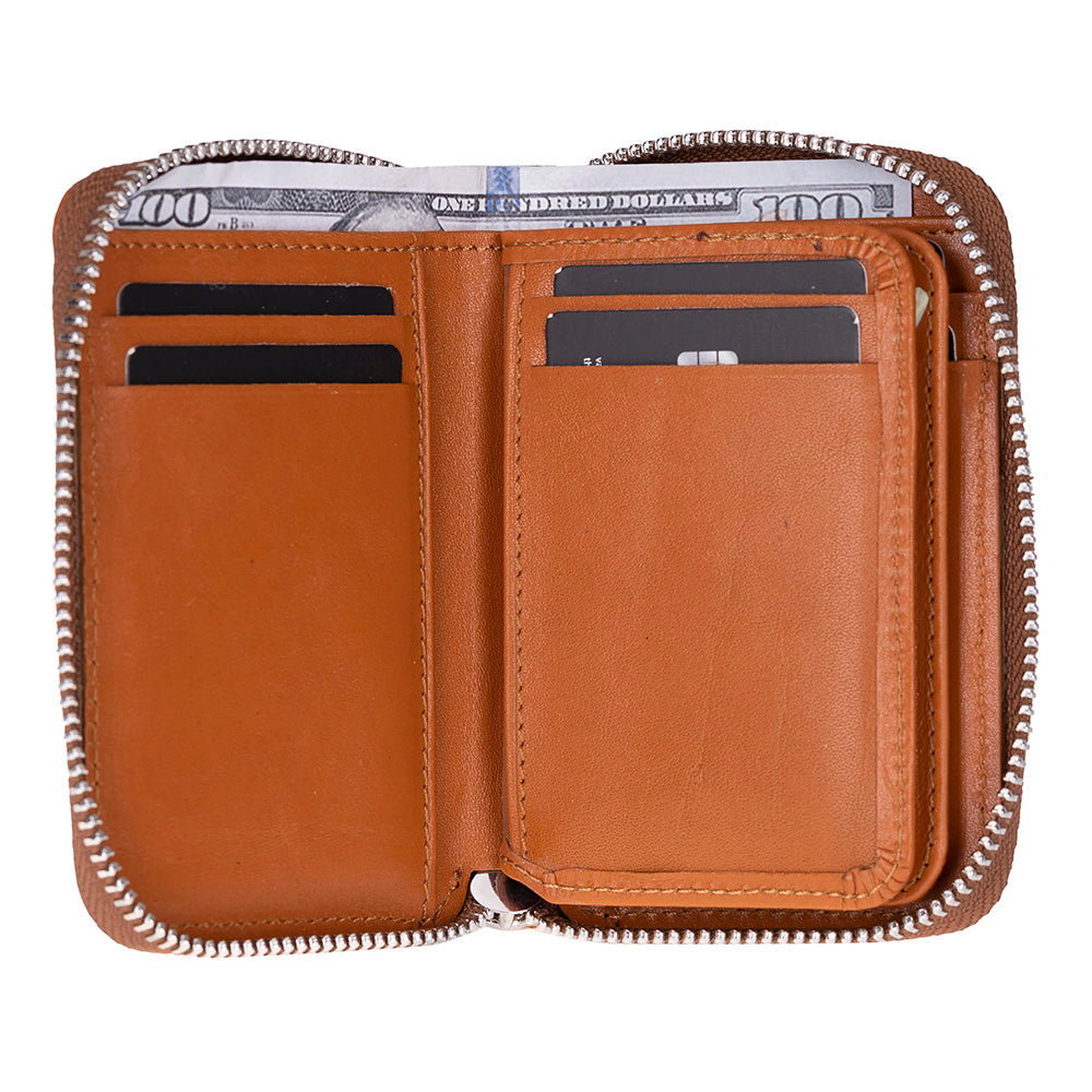 Elvis Leather Zipper Wallet