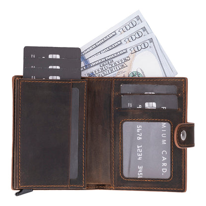 Palermo Mechanical Leather Card Holder