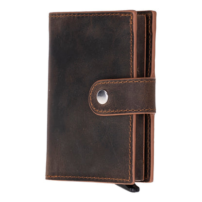Palermo Mechanical Leather Card Holder