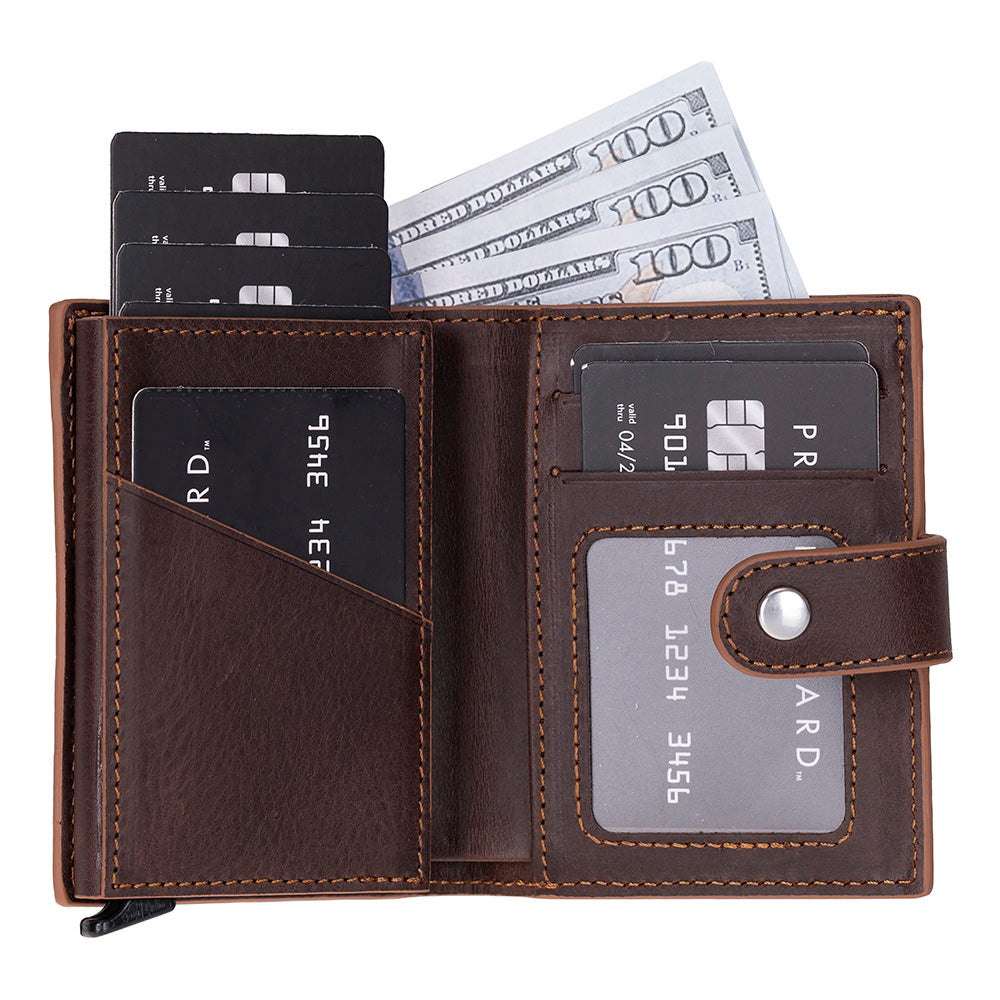 Palermo Mechanical Leather Card Holder