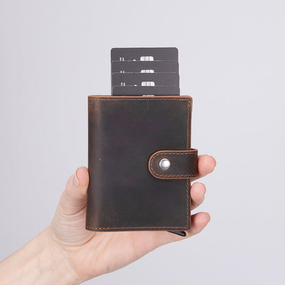 Palermo Mechanical Leather Card Holder