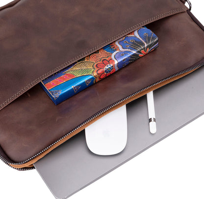 Leeds Slim Leather Laptop / Tablet Sleeve
