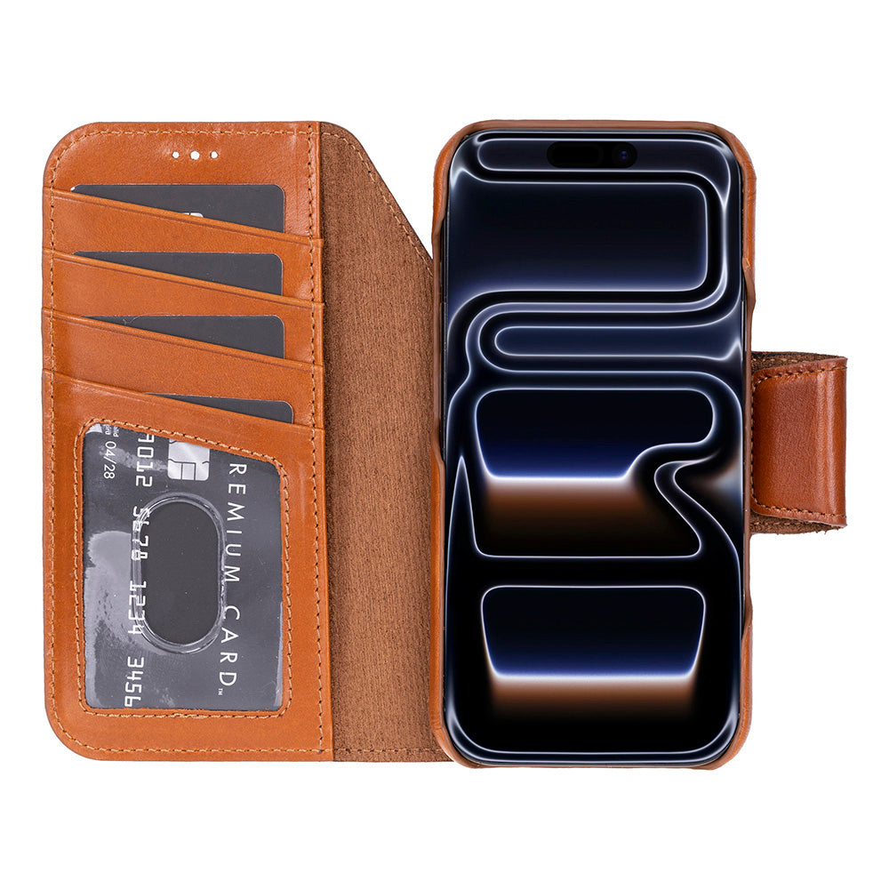 Elite Magic iPhone 17 Pro Leather Detachable Wallet Case