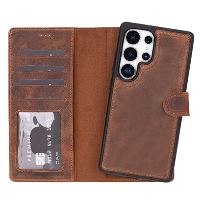 Magic Samsung Galaxy S25 Ultra Detachable Leather Wallet Case