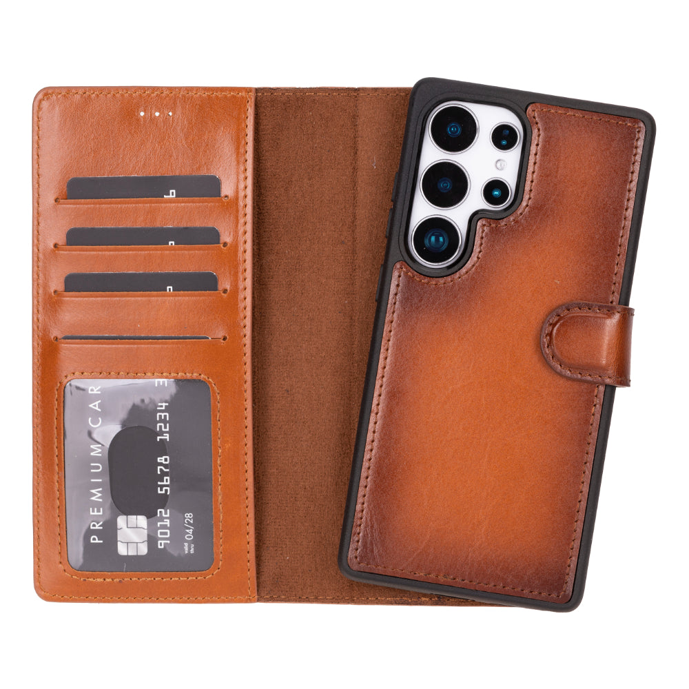 Magic Samsung Galaxy S25 Ultra Detachable Leather Wallet Case