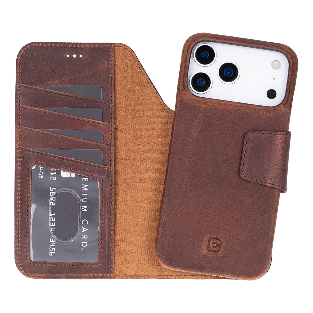 Elite Magic iPhone 17 Pro Detachable Leather Wallet Case