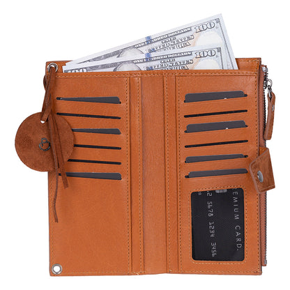 Camel Lozan Genuine Leather Crossbody Phone Wallet Bag