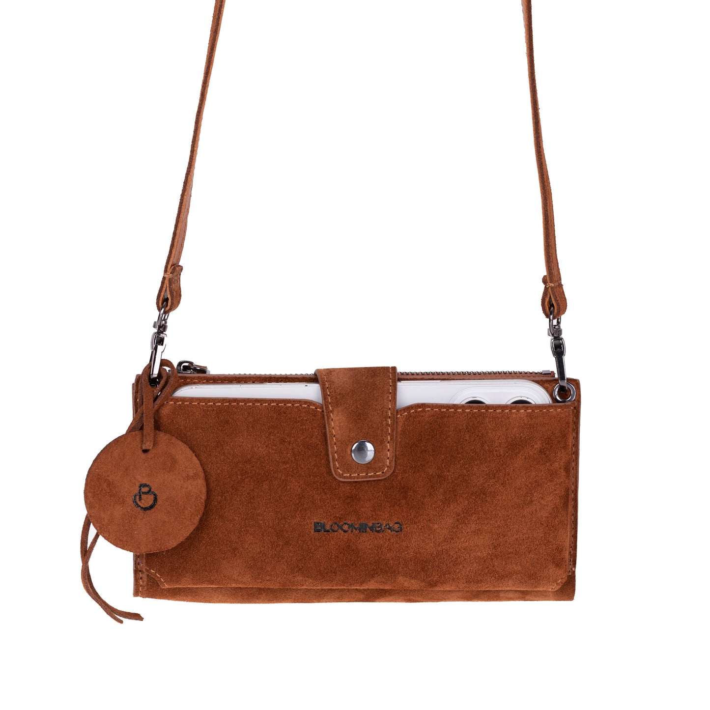 Camel Lozan Genuine Leather Crossbody Phone Wallet Bag