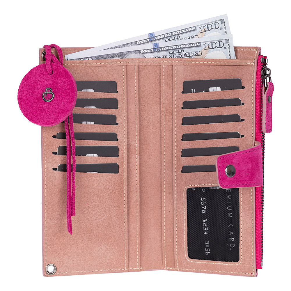 Bloom Lozan Genuine Suede Leather Crossbody Phone Wallet Bag
