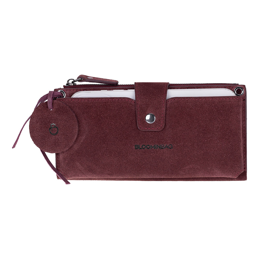 Burgundy Lozan Genuine Leather Crossbody Phone Wallet Bag