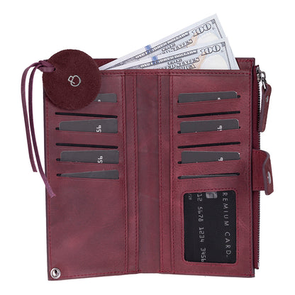 Burgundy Lozan Genuine Leather Crossbody Phone Wallet Bag