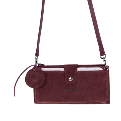Burgundy Lozan Genuine Leather Crossbody Phone Wallet Bag