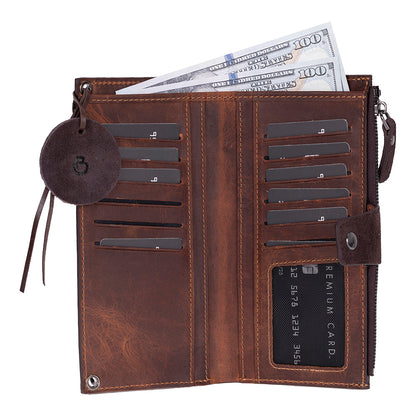 Mocha Lozan Genuine Suede Leather Crossbody Phone Wallet Bag
