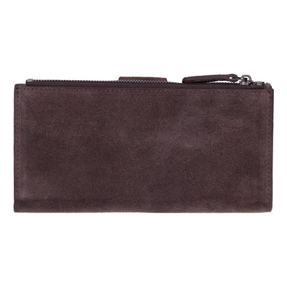 Mocha Lozan Genuine Suede Leather Crossbody Phone Wallet Bag