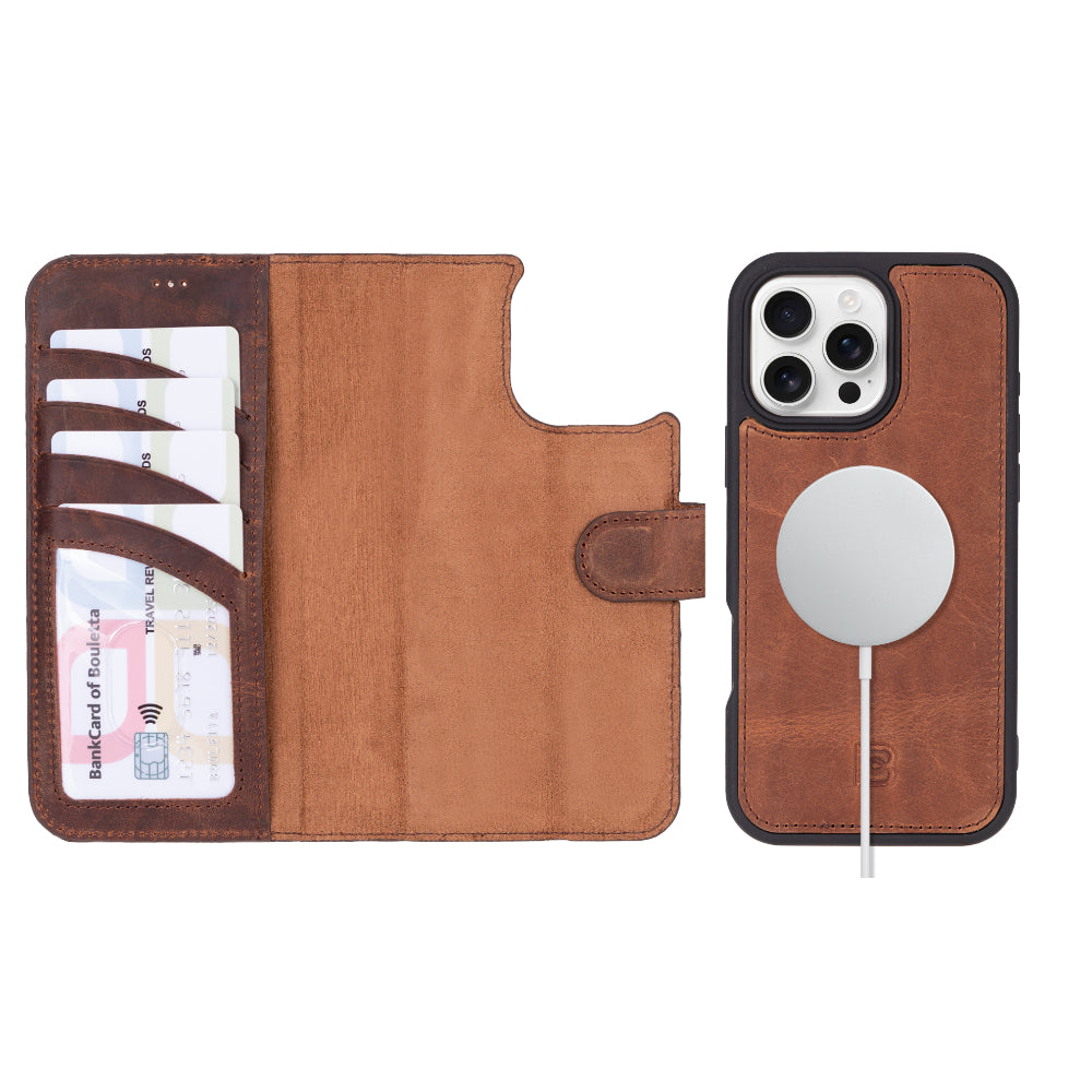 Magic iPhone 16 Pro Detachable Leather Wallet Case