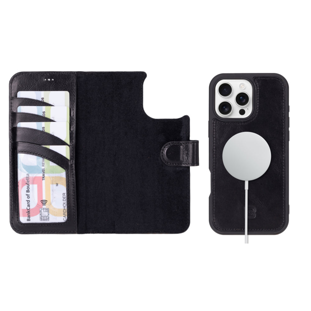 Magic iPhone 16 Pro Max Detachable Leather Wallet Case