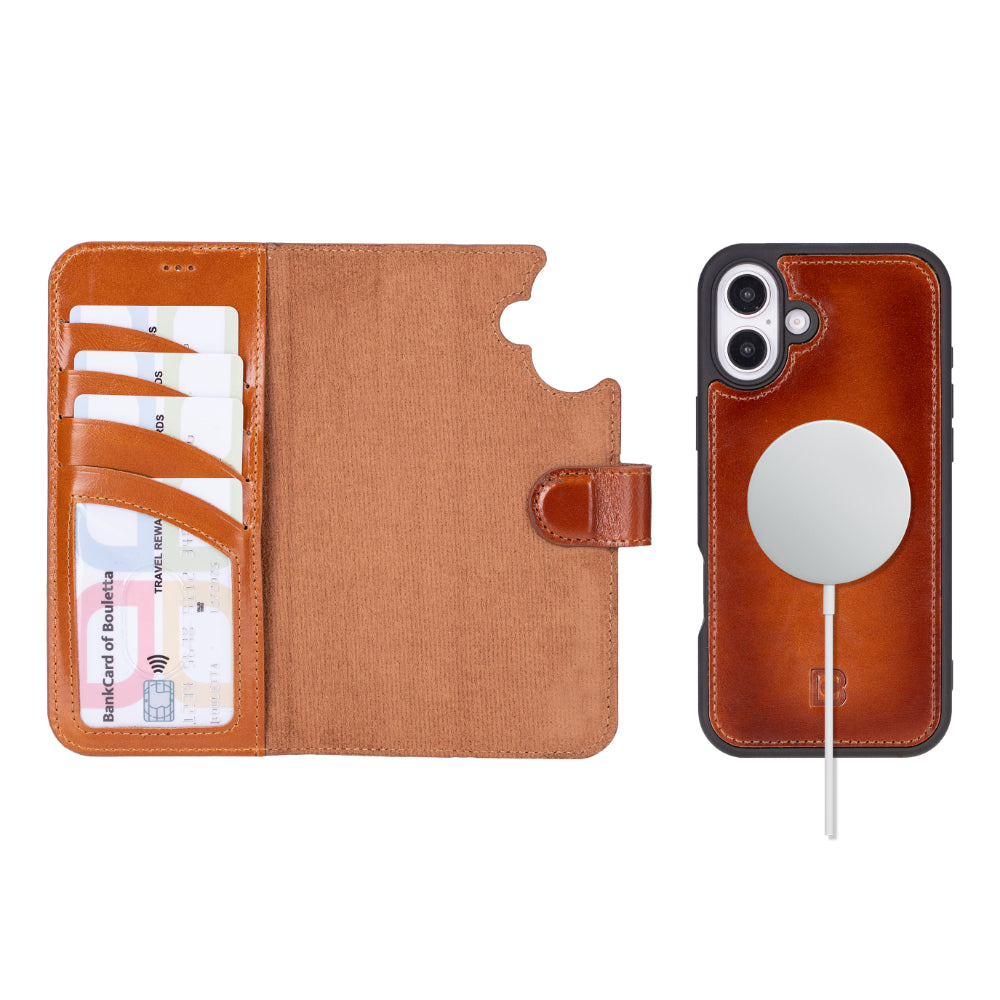 Magic iPhone 16 Detachable Leather Wallet Case