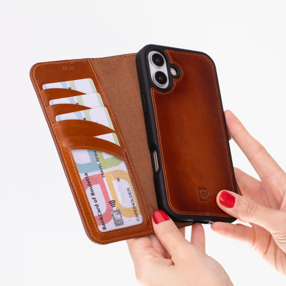 Magic iPhone 16 Detachable Leather Wallet Case