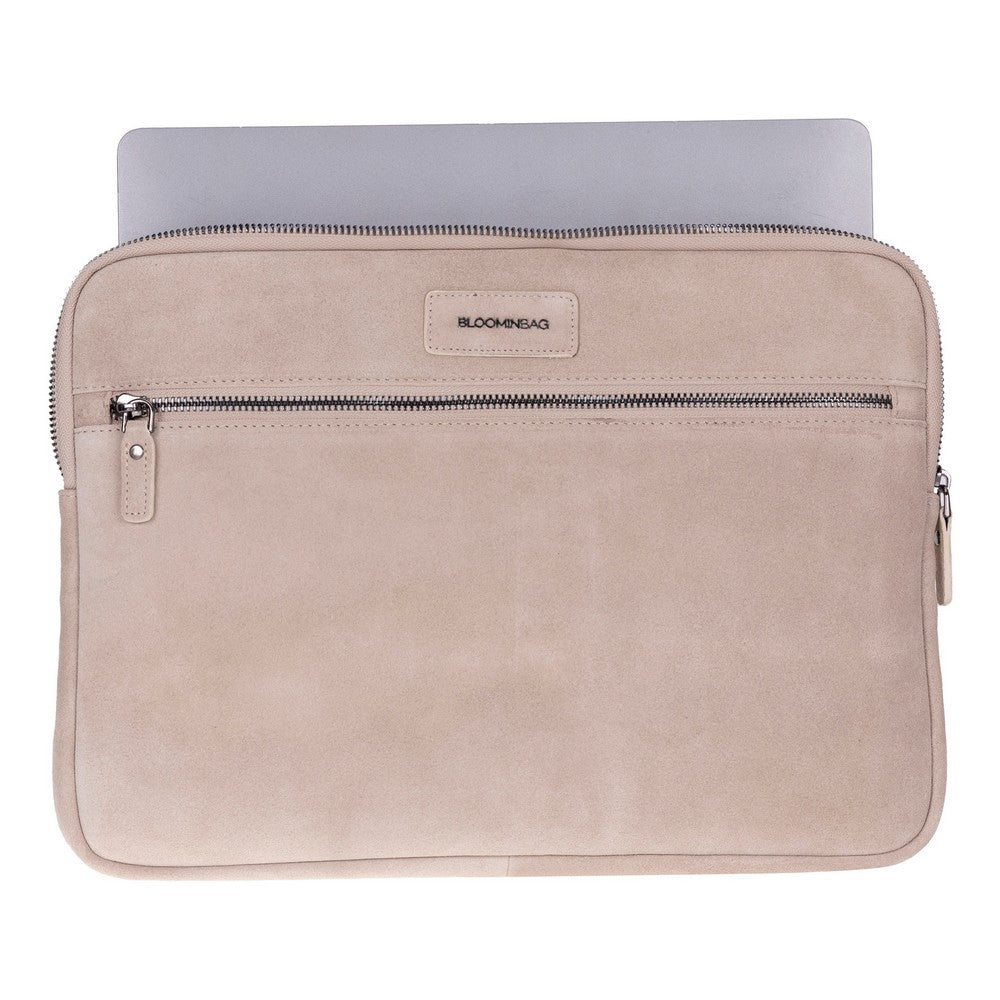 Mocha Still Genuine Suede Leather 13-14 Inch MacBook & Laptop Sleeve