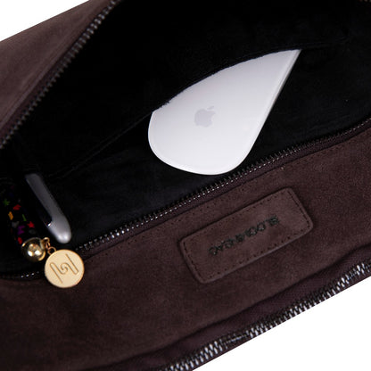 Sand Still Genuine Suede Leather 13-14 Inch MacBook & Laptop Sleeve