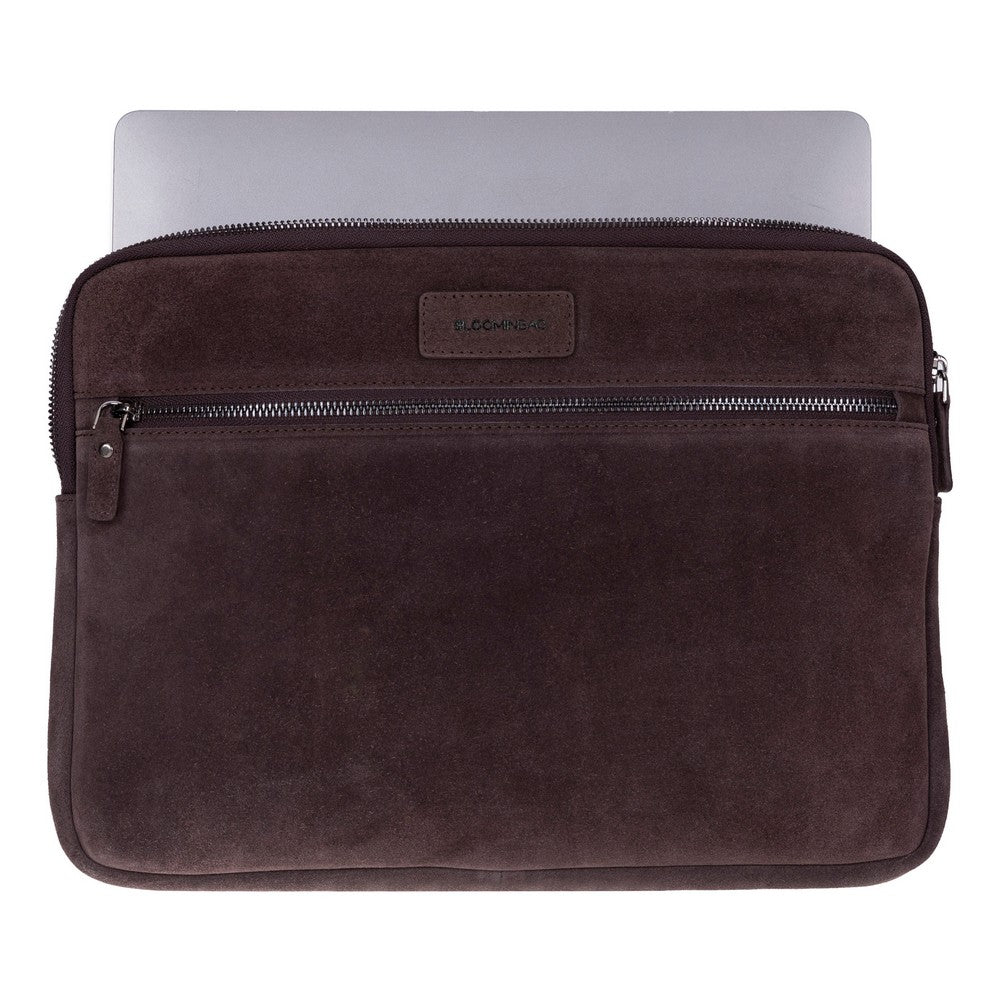 Sand Still Genuine Suede Leather 13-14 Inch MacBook & Laptop Sleeve