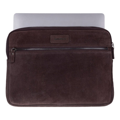 Sand Still Genuine Suede Leather 13-14 Inch MacBook & Laptop Sleeve
