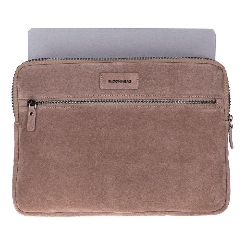 Mist Still Genuine Suede Leather 13-14 Inch MacBook & Laptop Sleeve