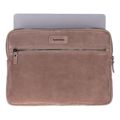 Mist Still Genuine Suede Leather 13-14 Inch MacBook & Laptop Sleeve